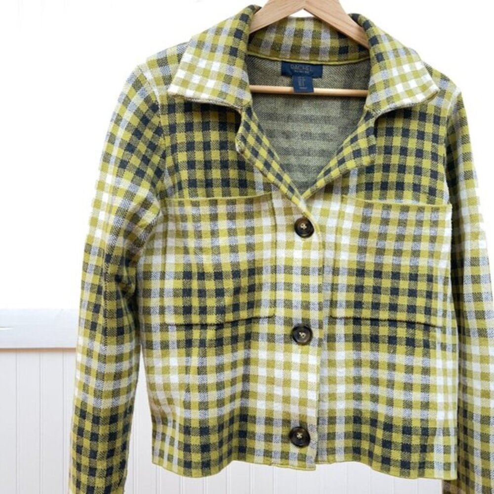 RACHEL Roy Cardigan Plaid Green Clueless Preppy‎ Checkered Button Long Sleeve S